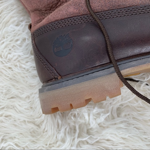 Timberland Suede & Leather Sherpa Boots Size 8 - Picture 4 of 13